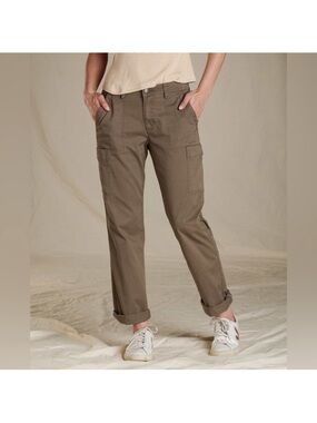 Toad&Co Touchstone Camp Pant Women's Olive Straight-Leg Cargo Jeans